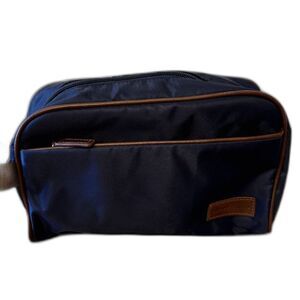 Perry Ellis Travel Toiletry Bag with handle non-skid zipper navy blue NEW NWT